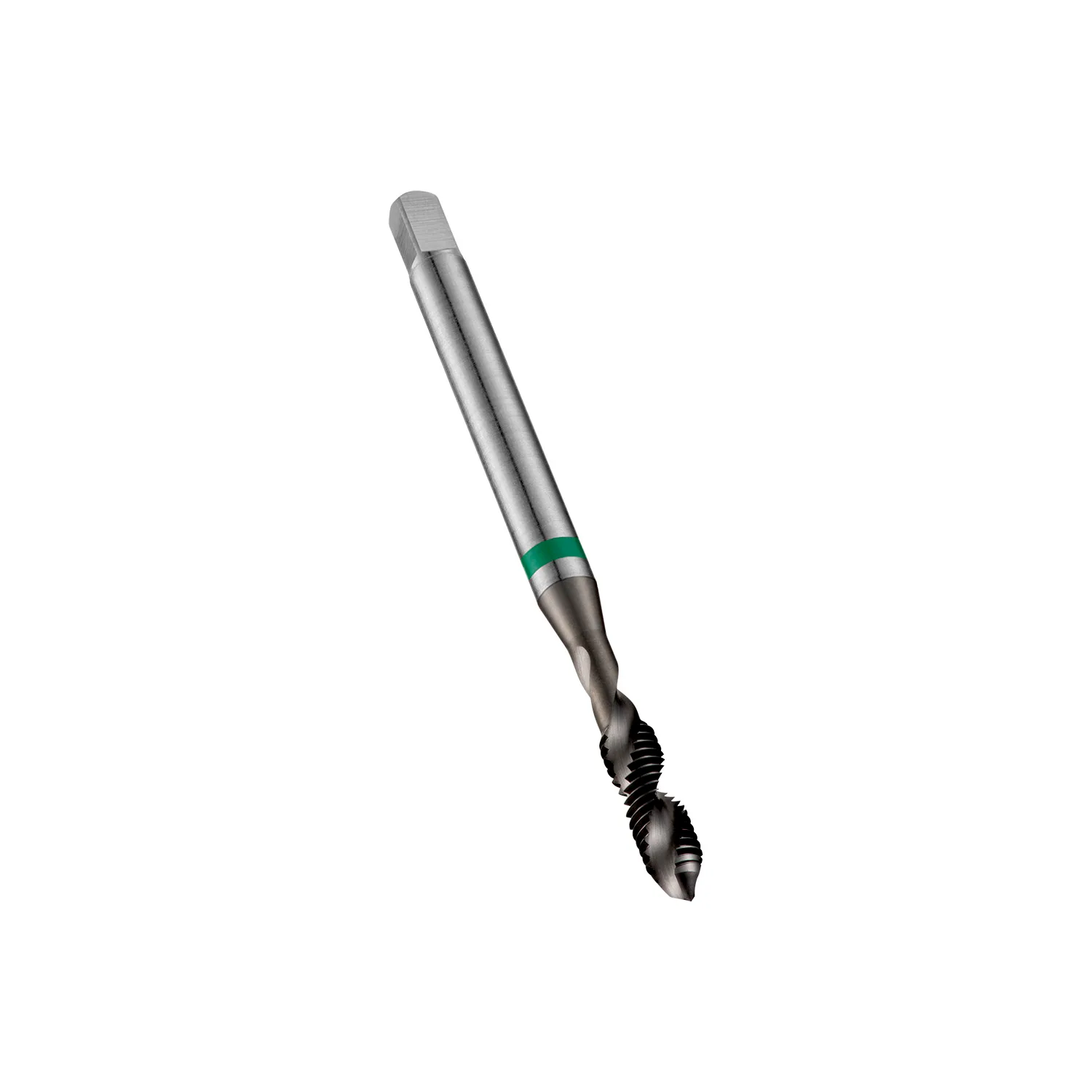 [E474M3] E474 HSS-E PM M Machinetap, spiraalgroeven 35º, Groenring Shark (3)
